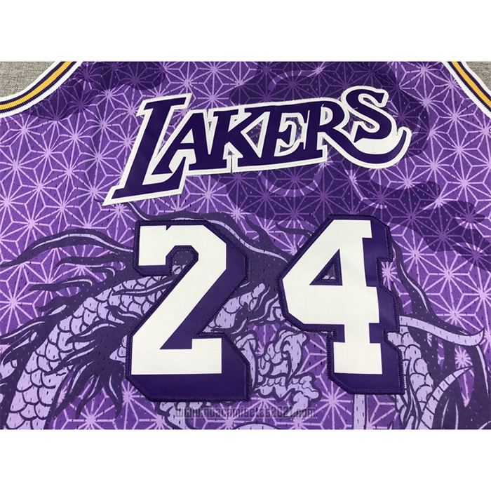 Camiseta Los Angeles Lakers Kobe Bryant #24 Asian Heritage Throwback 1996-97 Violeta